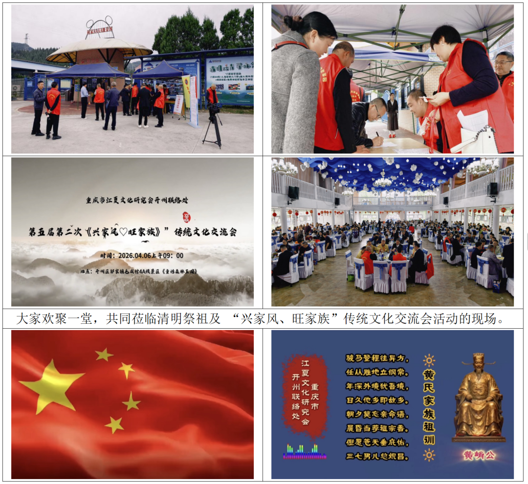 开州联络处2026年清明祭祖及《兴家风、旺家族、强民族》传统文化交流会纪实